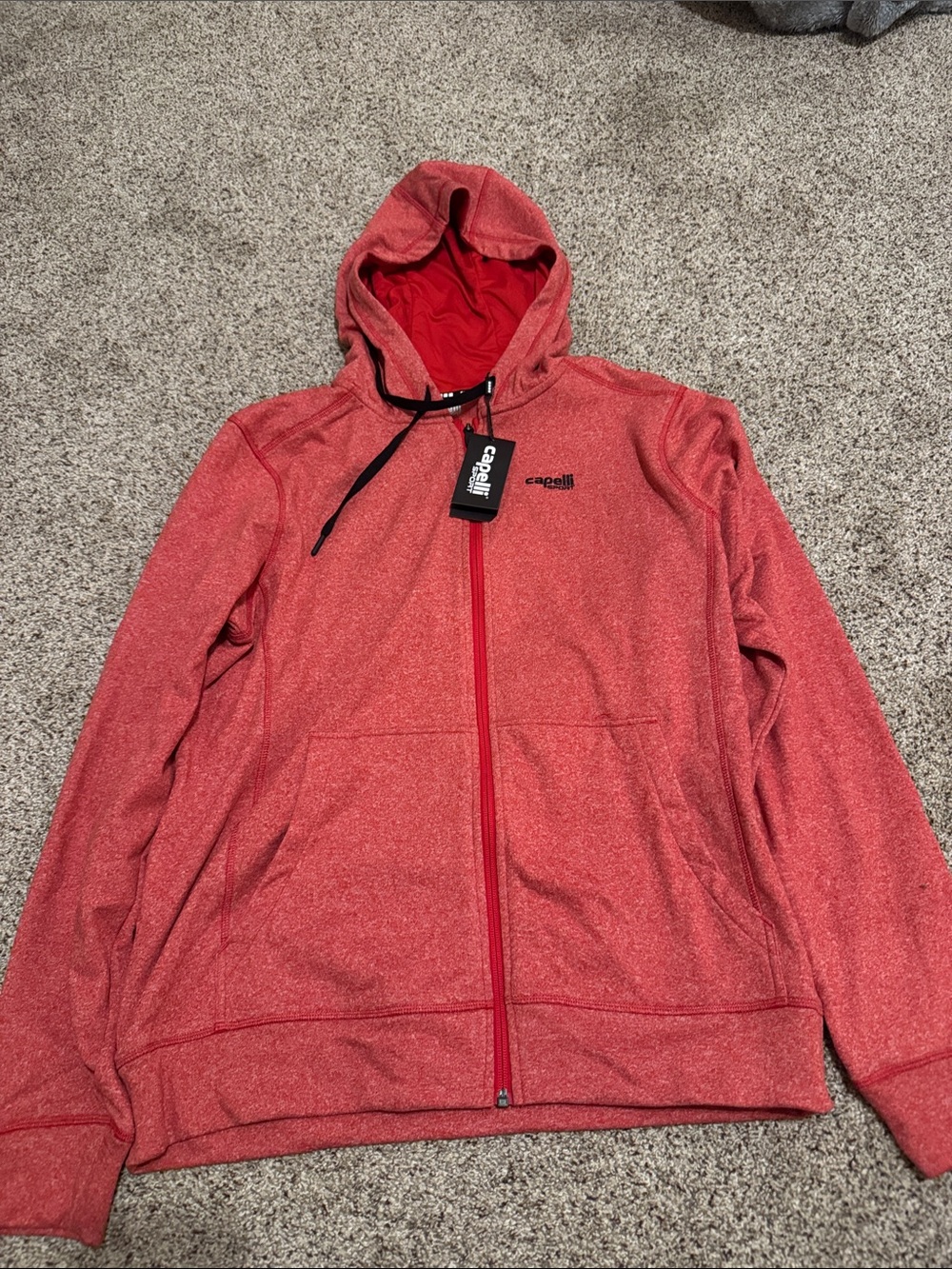 Capelli Sport Men’s Red Heather Zip Hoodie size S